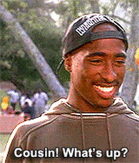 A Man Wearing A Hat Says Cousin What 'S Up .. GIF