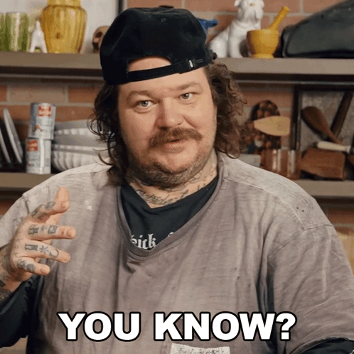 A Man Wearing A Hat Says " You Know " GIF