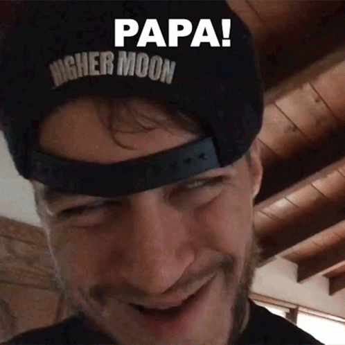 A Man Wearing A Hat That Says Higher Moon On It GIF
