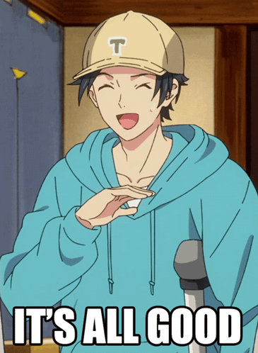 A Man Wearing A Hat With The Letter T On It And The Words It 'S All Good GIF