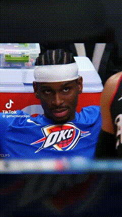 A Man Wearing A Headband And A Okc Shirt GIF
