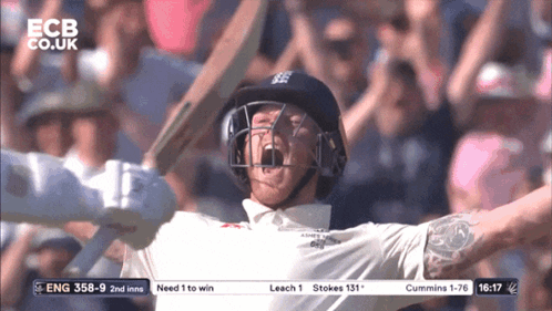 A Man Wearing A Helmet And A White Shirt Is Playing Cricket GIF