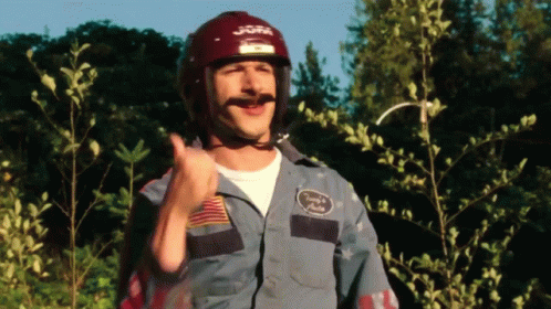 Man Wearing Helmet With Jeep Giving Thumbs Up GIF