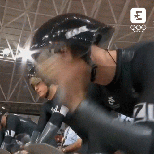 A Man Wearing A Helmet With The Letter L On The Bottom GIF