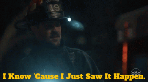 A Man Wearing A Helmet With The Number 19 On It Says I Know Cause I Just Saw It Happen GIF