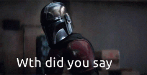 a man wearing a helmet with the words " wth did you say " written below him