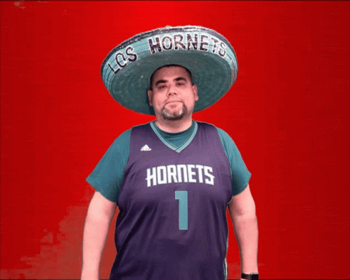 A Man Wearing A Hornets Jersey With The Number 1 GIF