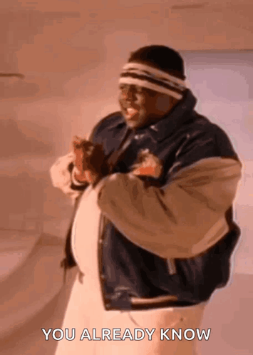 Man In Jacket And Headband Dancing Says You Already Know GIF
