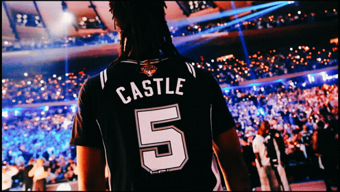 A Man Wearing A Jersey That Says Castle 5 GIF
