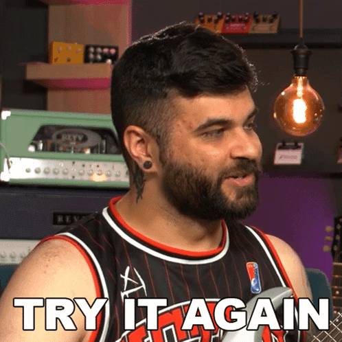 A Man Wearing A Jersey That Says Try It Again On It GIF