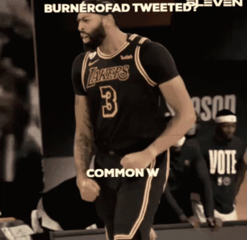 A Man Wearing A Lakers Jersey With The Number 3 GIF