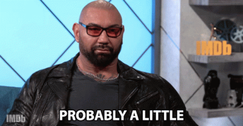 A Man Wearing A Leather Jacket And Glasses Says Probably A Little GIF