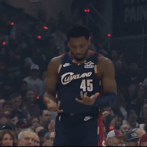 A Man Wearing A Leveland Jersey Number 45 GIF