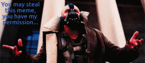 A Man Wearing A Mask Says You May Steal This Meme GIF