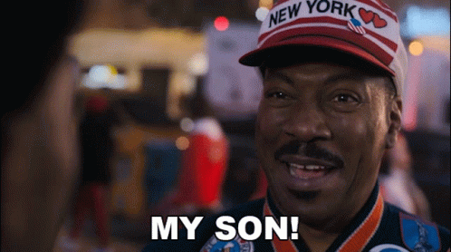 A Man Wearing A New York Hat And A Medal Says My Son GIF