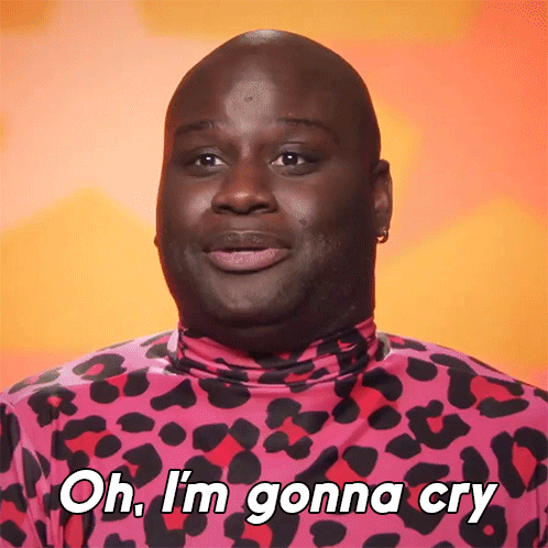 A Man Wearing A Pink And Black Leopard Print Shirt Says Oh I 'M Gonna Cry GIF