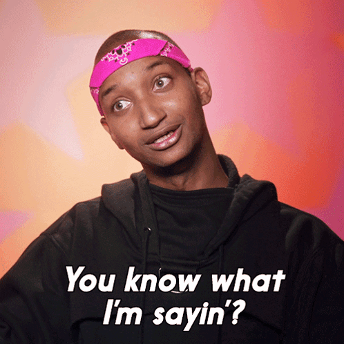 A Man Wearing A Pink Bandana And A Black Hoodie Says You Know What I 'M Sayin ' GIF