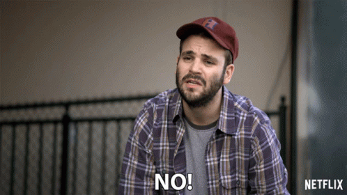 Man In Plaid Shirt And Hat Saying No GIF