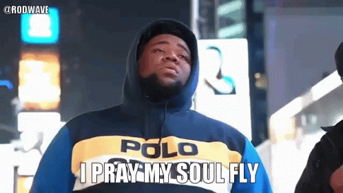 A Man Wearing A Polo Hoodie Is Praying His Soul Fly GIF