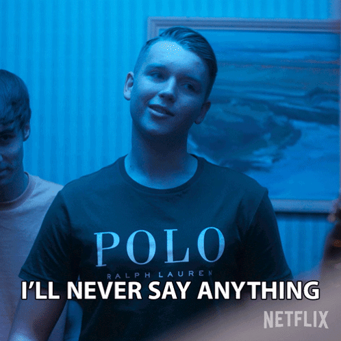 A Man Wearing A Polo Ralph Lauren Shirt Says I 'Ll Never Say Anything GIF