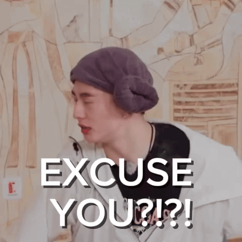 A Man Wearing A Purple Hat Says Excuse You ?? GIF