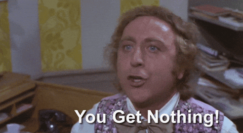 A Man Wearing A Purple Vest And Bow Tie Says You Get Nothing GIF