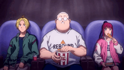 A Man Wearing A Rebound Shirt Eating Popcorn GIF