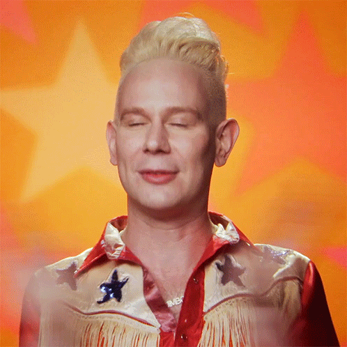 Man In Red And Gold Shirt Clapping GIF