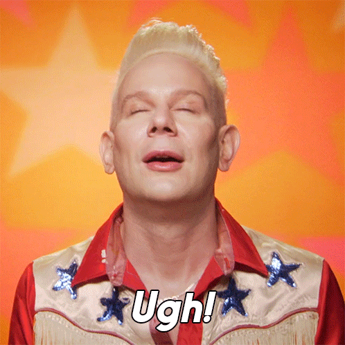 Man In Red And White Shirt With Stars Says Ugh GIF