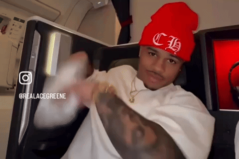 Man Wearing Red Beanie With Ch GIF