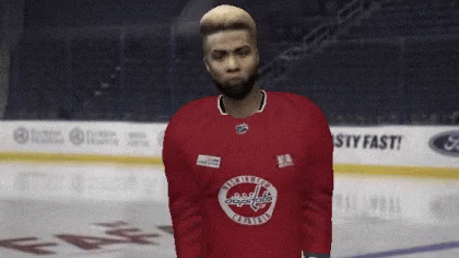 A Man Wearing A Red Jersey That Says Washington Capitals On It GIF