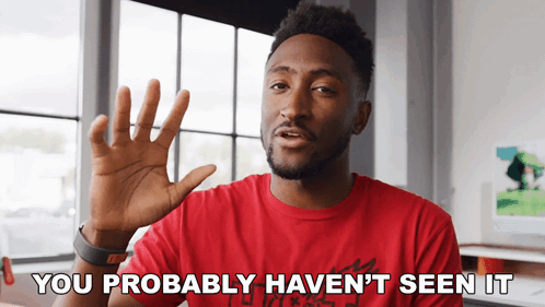 A Man Wearing A Red Shirt Says You Probably Haven 'T Seen It GIF