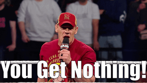 A Man Wearing A Red Shirt That Says Cena On It GIF
