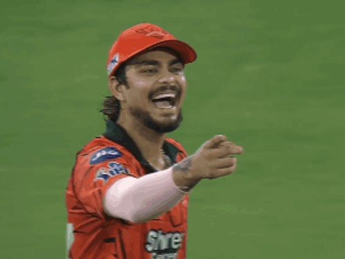 A Man Wearing A Red Shirt That Says Shre Cement GIF