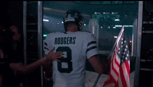 Man Wearing Rodgers Jersey Number 8 GIF