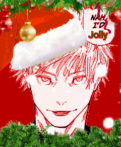 A Man Wearing A Santa Hat With A Nah I 'D Jolly Sign On It GIF