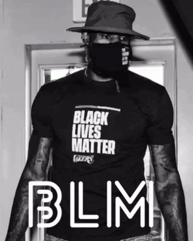 A Man Wearing A Shirt That Says Black Lives Matter GIF