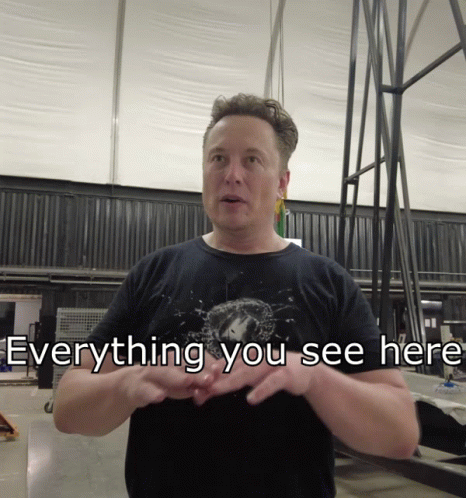 A Man Wearing A Shirt That Says " Everything You See Here " GIF