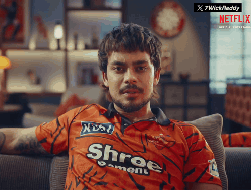 A Man Wearing A Shirt That Says Shree Cement GIF