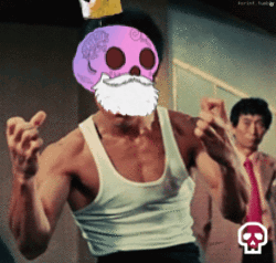 A Man Wearing A Skull Mask With A Beard GIF