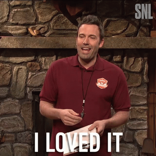 A Man Wearing A Snl Shirt Says I Loved It GIF