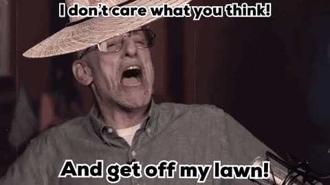 A Man Wearing A Straw Hat Says " I Don T Care What You Think " GIF