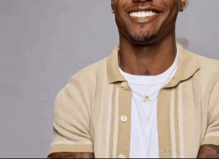 Man Smiling In Striped And White Shirt GIF