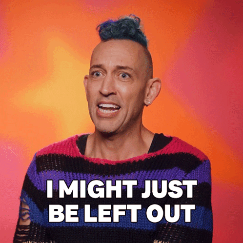 A Man Wearing A Striped Sweater Says " I Might Just Be Left Out " GIF