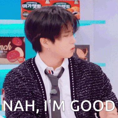 A Man Wearing A Sweater And Tie Says " Nah I 'M Good " GIF