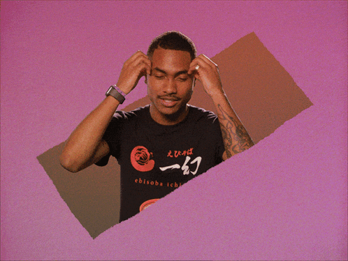 A Man Wearing A T-Shirt That Says Ebisoba Ichigen On It GIF