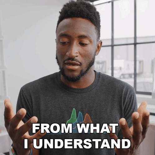 A Man Wearing A T-Shirt That Says " From What I Understand " GIF