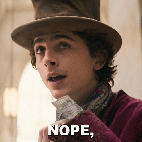 A Man Wearing A Top Hat And A Purple Sweater Says Nope GIF