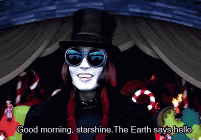 A Man Wearing A Top Hat And Sunglasses Says Good Morning Starshine The Earth Says Hello GIF