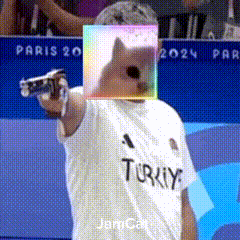 A Man Wearing A Turkey Shirt Holds A Gun GIF